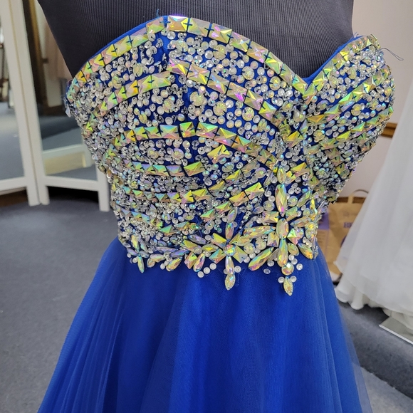 BLUSH PROM BLUE BALLGOWN DRESS - Picture 4 of 12